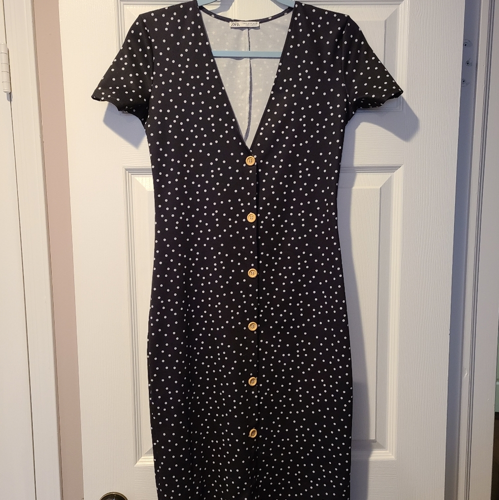 NWOT ZARA Polka dot midi dress